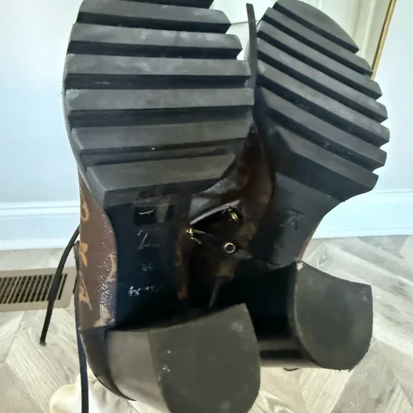 Louis Vuitton Monogram Brown and Black Heeled Boots - Picture 6 of 8